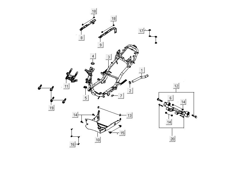 Rahmenteile Kymco Delivery 4-Takt weiß
