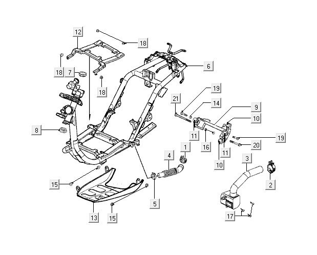 Rahmenteile Kymco Vitality 2t ac blue