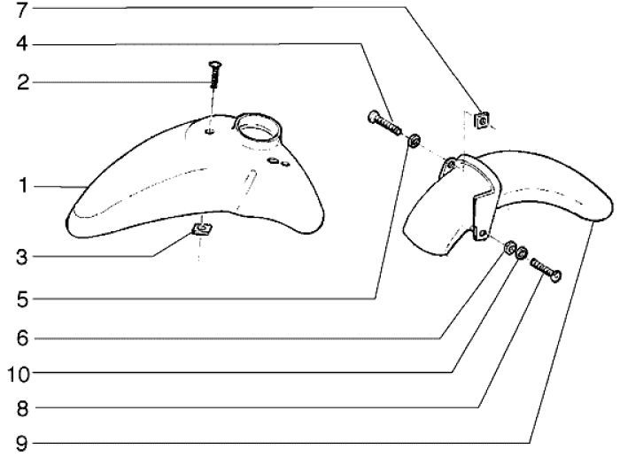 Schutzblech Piaggio Liberty 4-Takt bis 2005