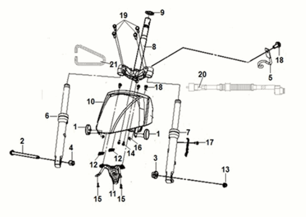 Vorderradgabel Sym E-MIO Schieferblau (GY-7547UL/BK-001C)