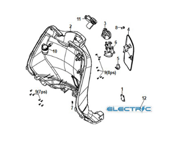 Vordere Innenhülle Sym E-Fiddle Primavera Blue (BU2154U)