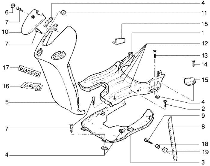 Trittbrett Piaggio Liberty 2-Takt bis 2005
