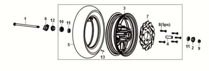 Vorderrad Sym E-XPRO 45KM/H 2020-2021