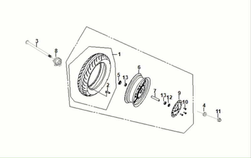Vorderrad - Vorderradachse - Bremsscheibe Sym Fiddle ll Euro 5