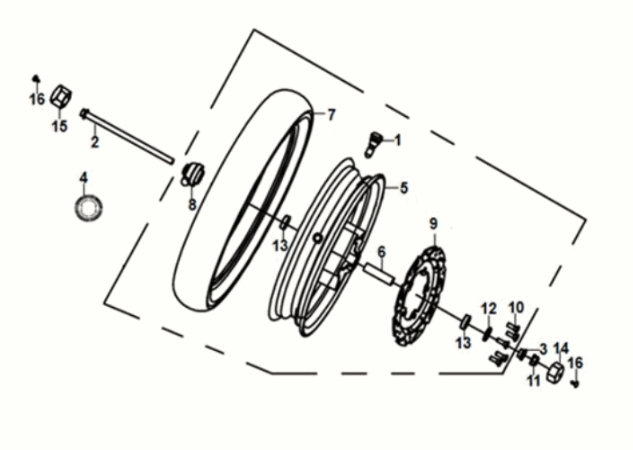 Front wheel Sym Jet 14 125I AC E5 2021-2024