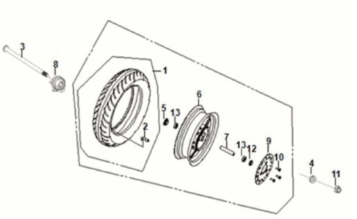 Front Wheel Sym Orbit III 125I E5