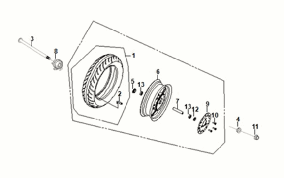 Vorderrad Sym X-Pro 50 E5