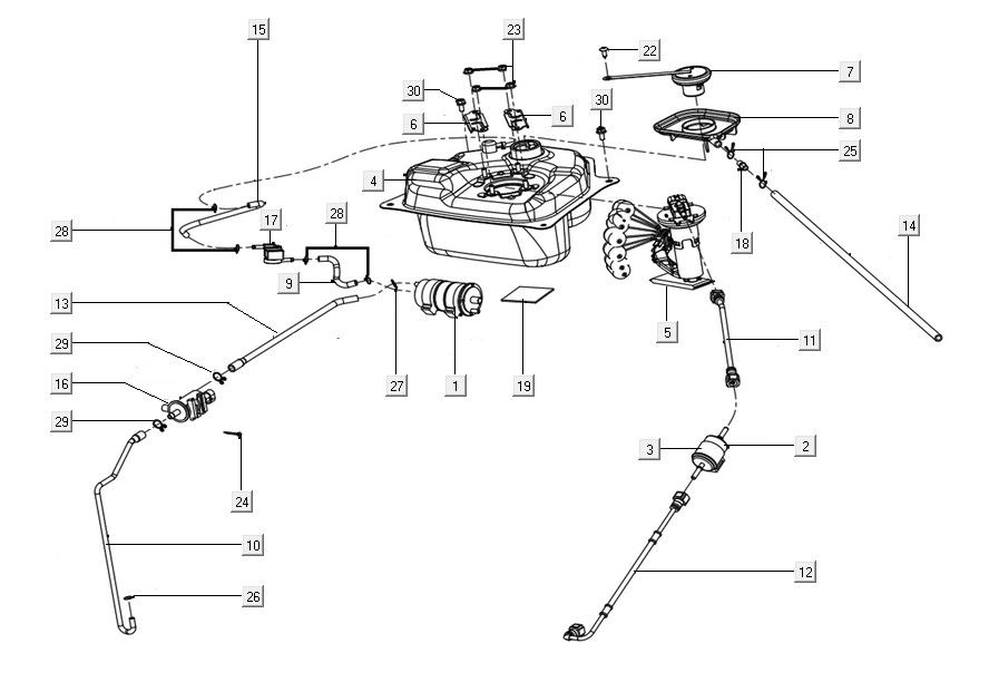 Fuel tank assy Kymco Filly 50 E5+