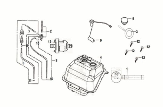 Fuel tank Sym Crox 50 E5