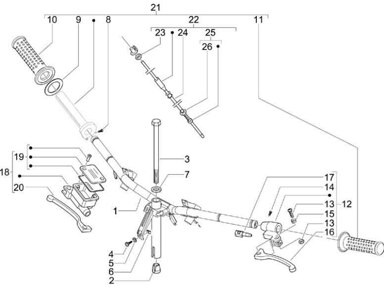Gasbremshebel Piaggio Zip 2000 4-Takt AC