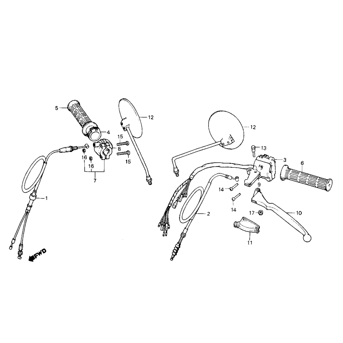 Gasgriff und Kupplung für Honda MB50/MB80/MBX50/MBX80