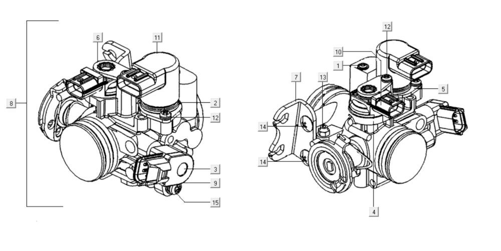 Gassgriffe Kymco Xciting 400i Gelb