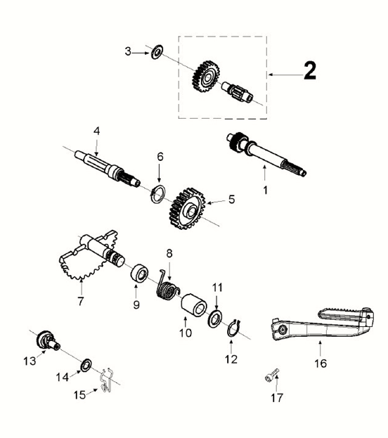 Getriebe - Kickstarter Peugeot Django 4-Takt E5