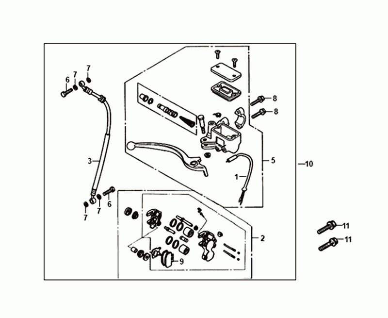 Kombiniertes Bremssystem Sym Allo Euro4 (BK-5560S) Helles Schwarz
