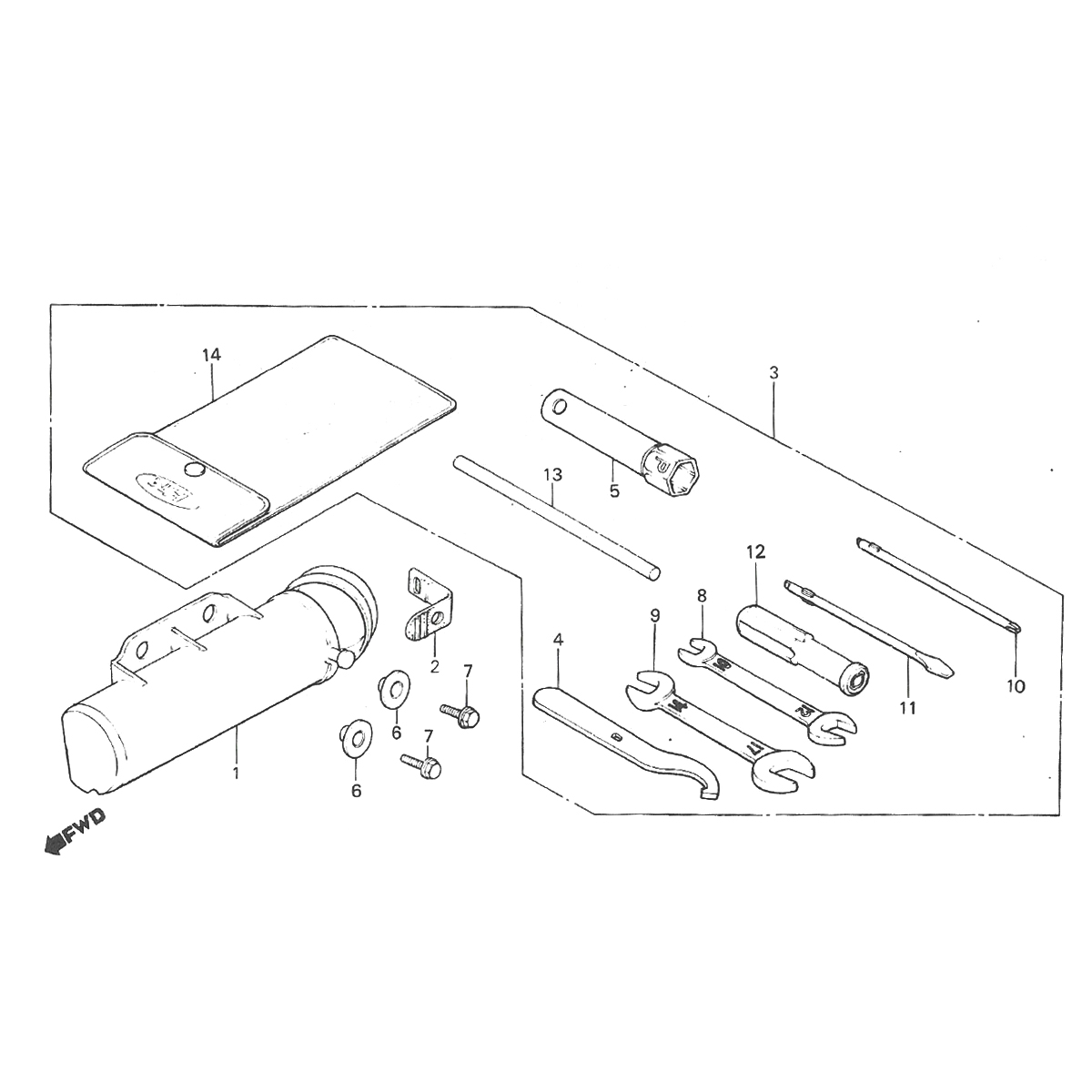 Honda MT50 Werkzeugablage