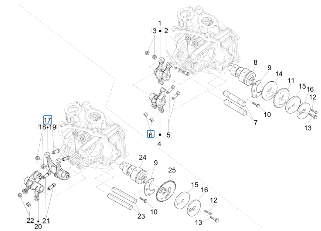 Unterstützung für den Gruppenausgleich Piaggio Beverly 125 RST 4T 4V IE E3 2010-2015 (EMEA)