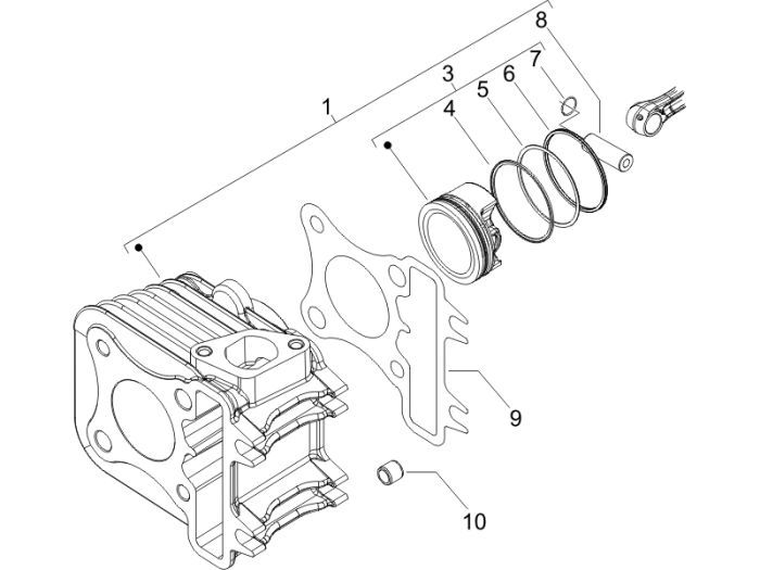 Zylinder Piaggio Fly 4-Takt