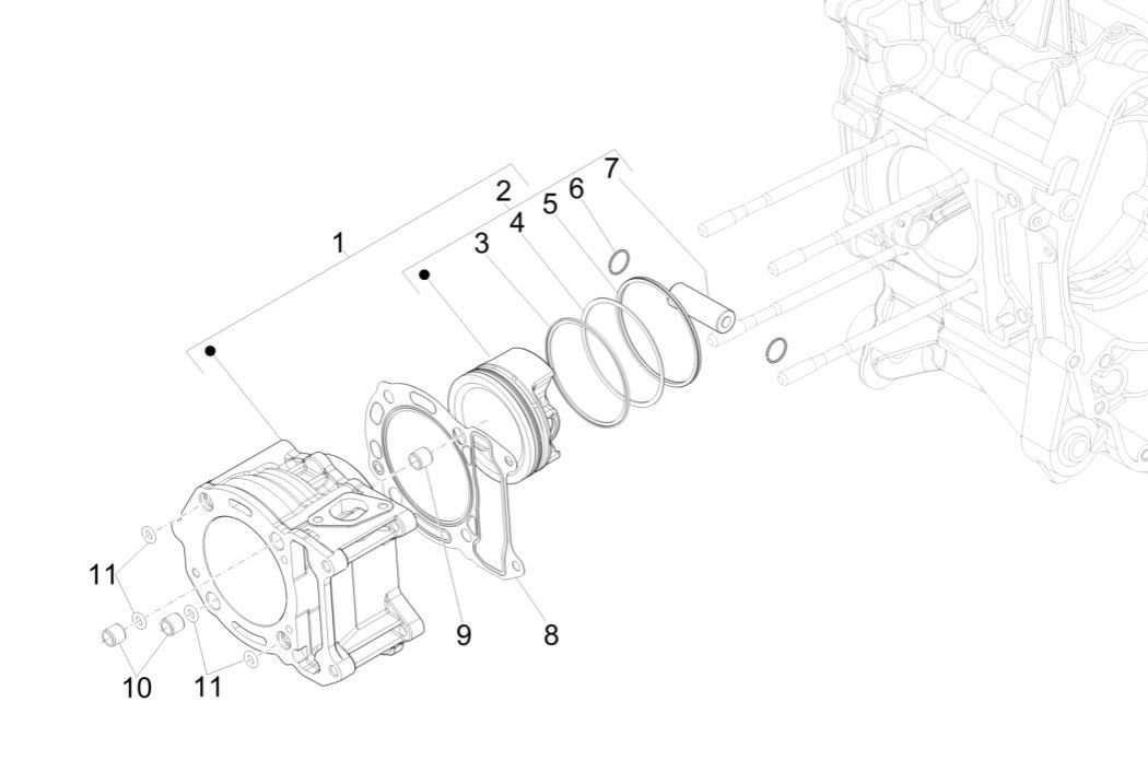 Gruppenzylinder Piaggio MP3 300 HPE/300 HPE SPORT E5 ABS 2020-2022 (EMEA)