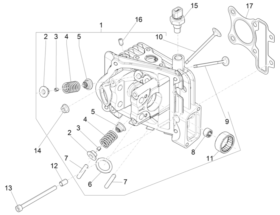 Gruppenkopf - Piaggio Liberty 50 4-Takt-Ventile (IGET Euro 5)