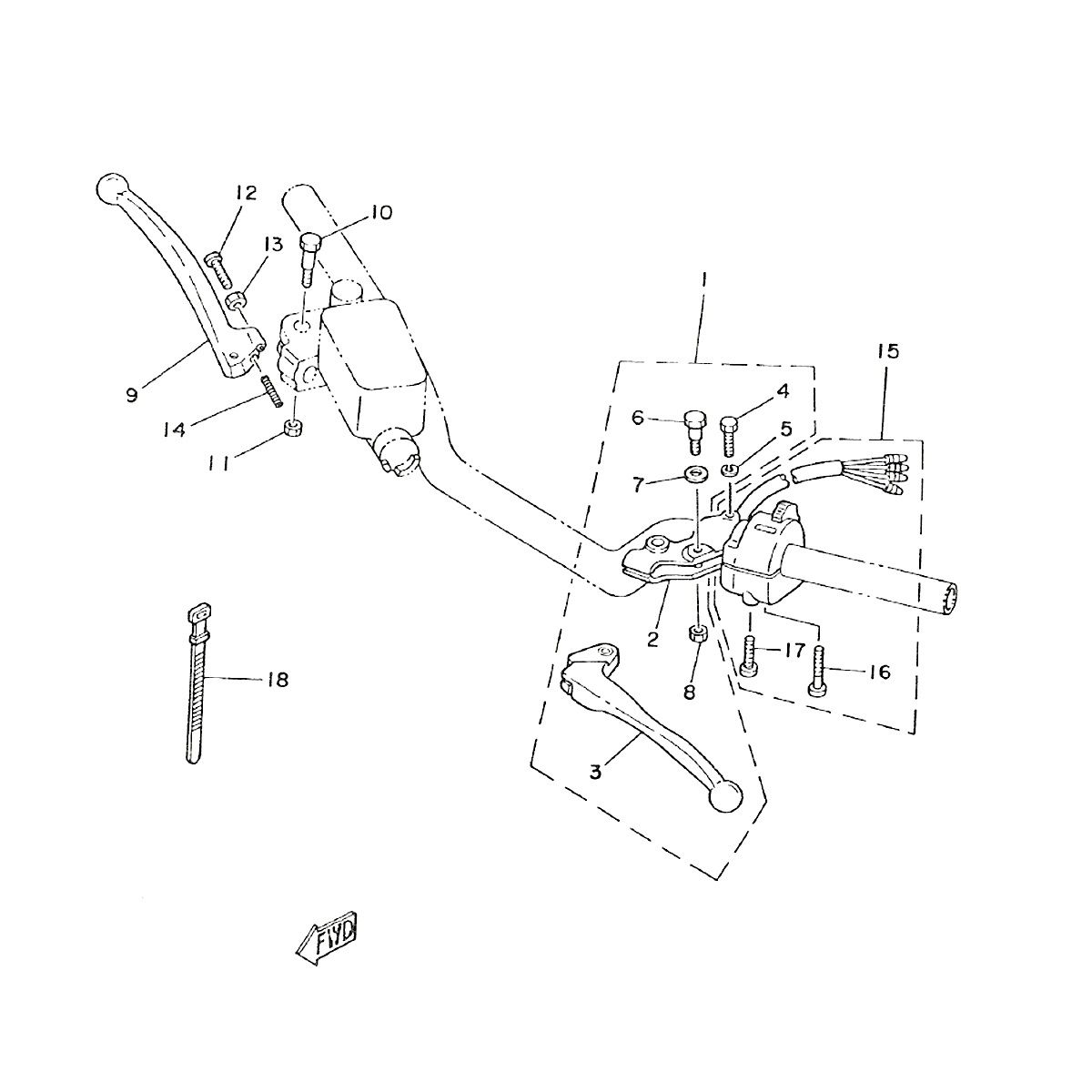 Handels links en rechts Yamaha FS1