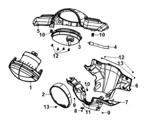 Griffabdeckung - Scheinwerfer Sym E-Fiddle Slate Blue (GY7547UL)