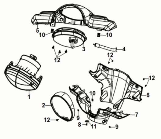 Griffabdeckung Scheinwerfer Sym Fiddle IV 50 E5 Metallisch Hellbraun (BK-7C)