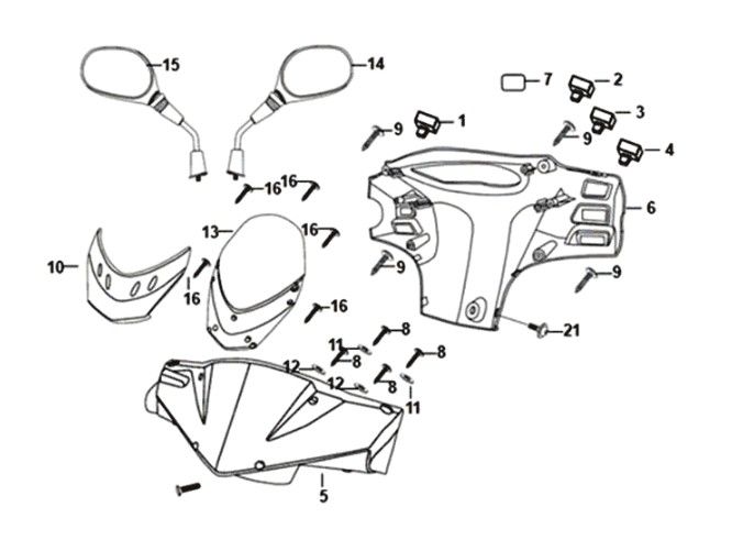 Handle pipe handle cover Sym Orbit II 125i E4 RED (R-010CA)