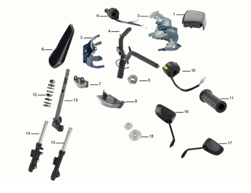 Lenker/Vordergabel Yadea C1S