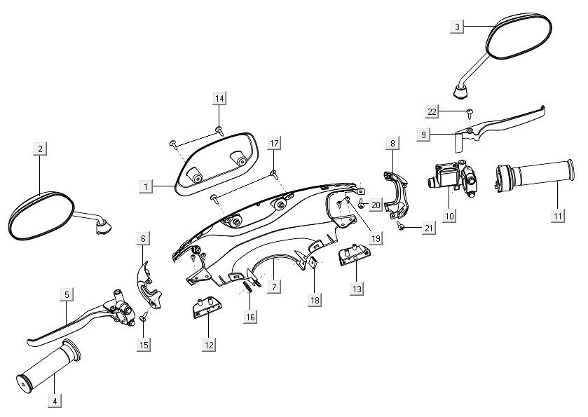 Lenkerverkleidung - Spiegel Niu M1
