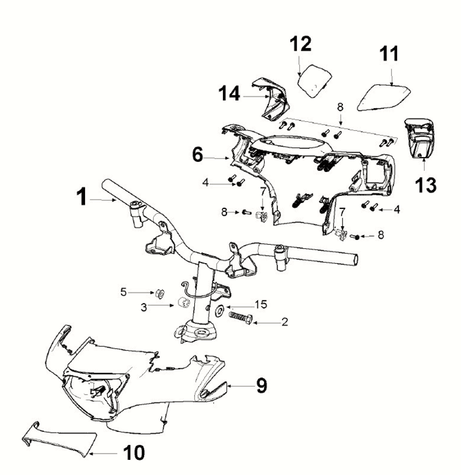 Peugeot Django 4-Takt E5 Ink Schwarzer Lenker (R1)