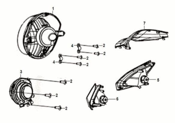 Head light Sym Crox 50 E5 WHITE (WH-8018P)