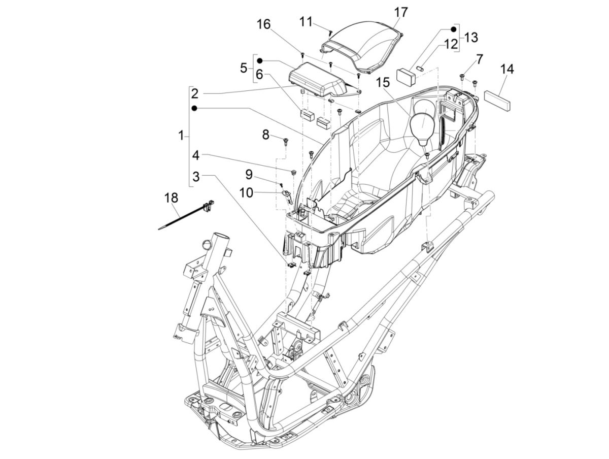 Piaggio Beverly 300 IE ABS E4 2016 - 2020 Helmfach (EMEA)