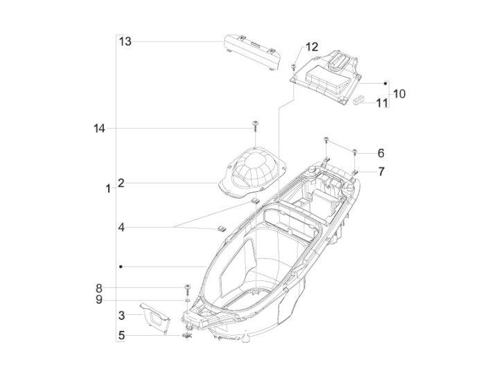 Helmauskleidung Gilera Runner 50 SP 2010-2017