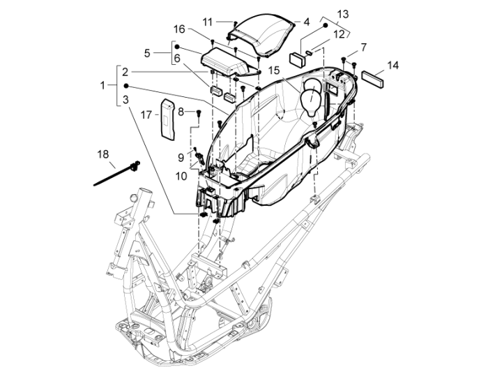 Helmabfallsammler Piaggio Beverly 350 E3 Sport Touring 2013-2014
