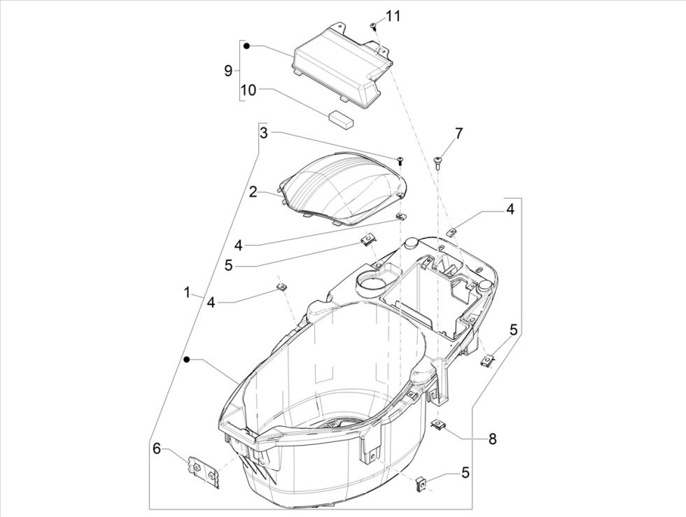 Helmfach Piaggio Zip 50 4T IGET 3V AC Euro 5