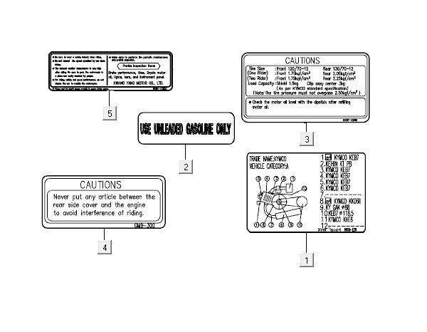 Infosticker Kymco Yup 2t ac schwarz glänzend