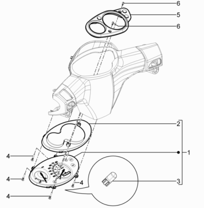 Tacho - Cockpit Piaggio Typhoon 50 2-Takt Euro 3 2011