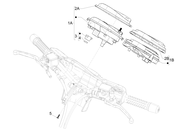 Instrumentengruppe - Cruscotto Vespa GTS 250 ie 2005-2016 (ohne ABS)