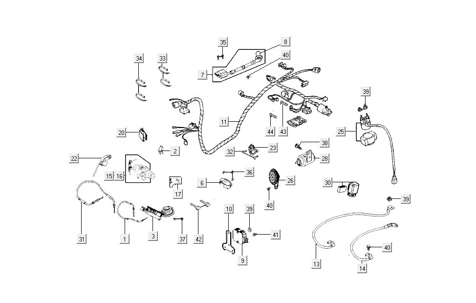 Kabelbaum - Zündschloss Kymco New Sento 4-Takt 50i