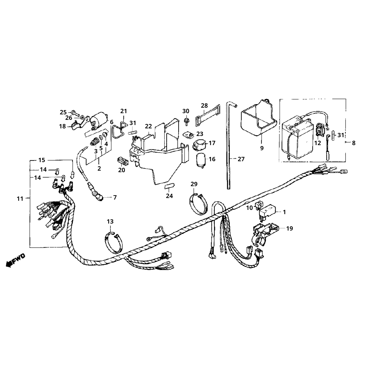 Honda MB50/MB80 Kabelbaum