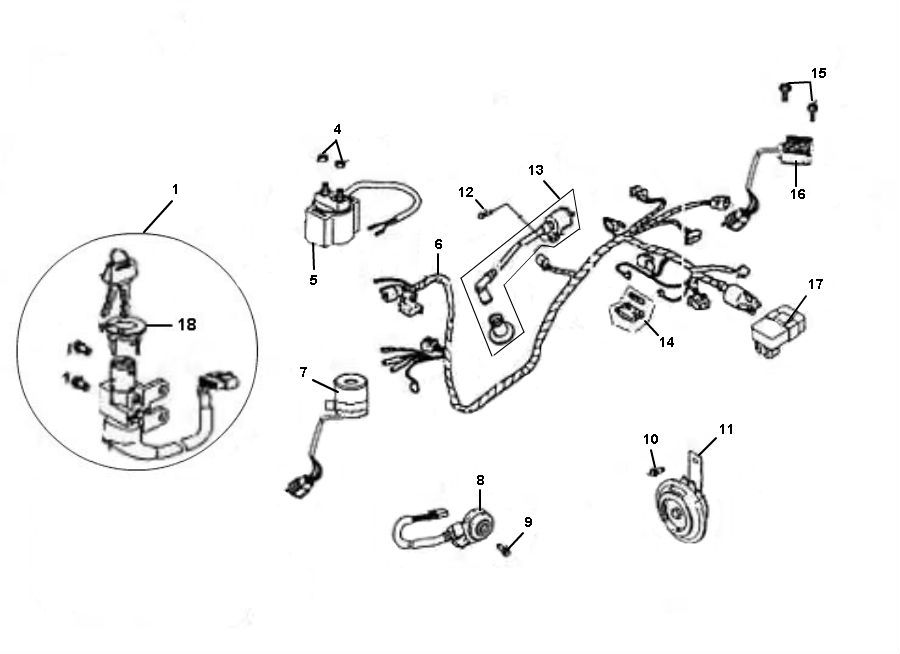 Kabelbaum Neco Borsalino Uno 4-Takt