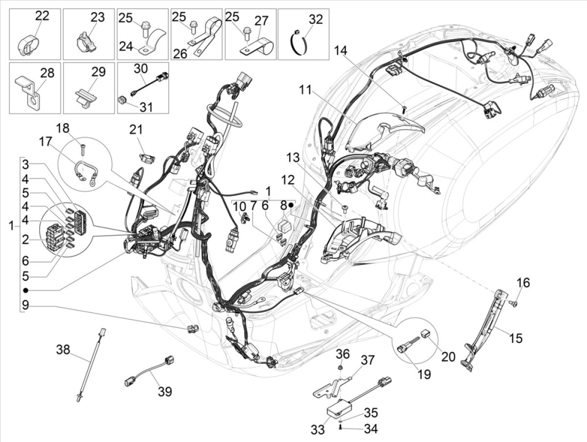 Kabelsatz Vespa Sprint 125 4T 3V IE ABS E5 2021 (EMEA)