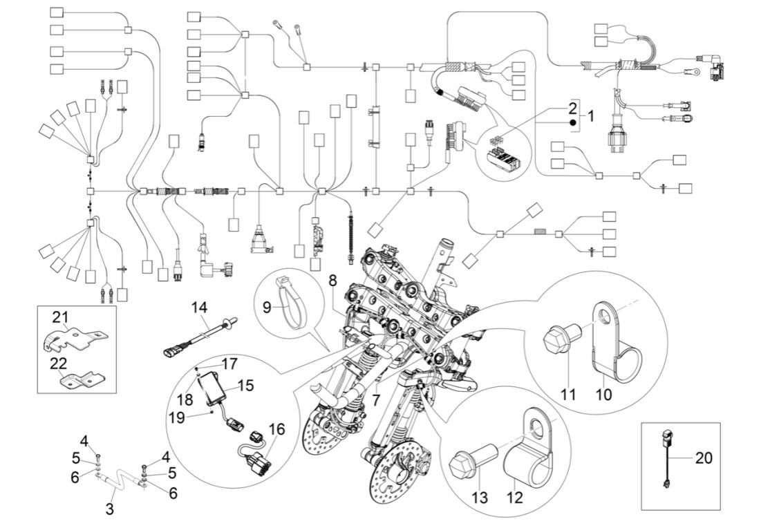 Hauptkabelgruppe Piaggio MP3 300 HPE/300 HPE SPORT E5 ABS 2020-2022 (EMEA)
