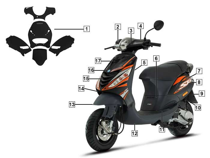 Piaggio Zip SP Kappen original