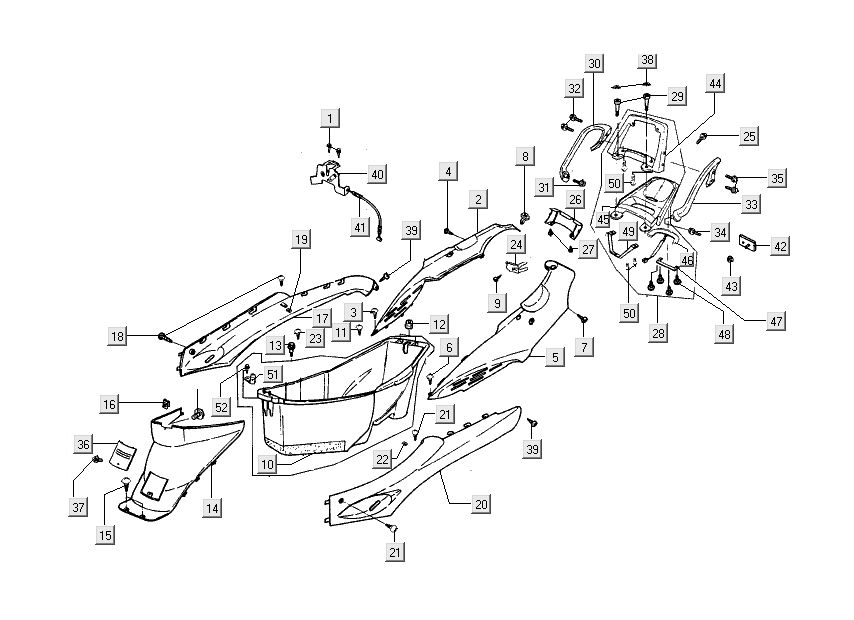 Heckhauben Kymco Dink LC 2-Takt silber