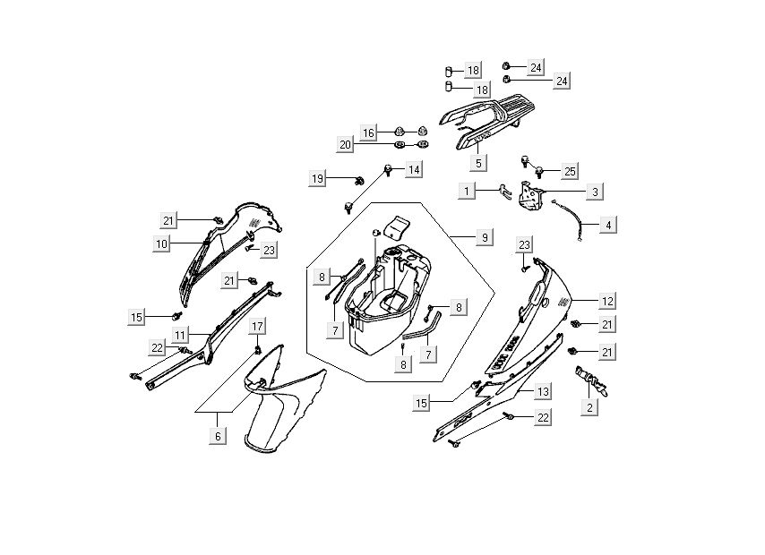 Hinter Kymco DJ 2-Takt Black