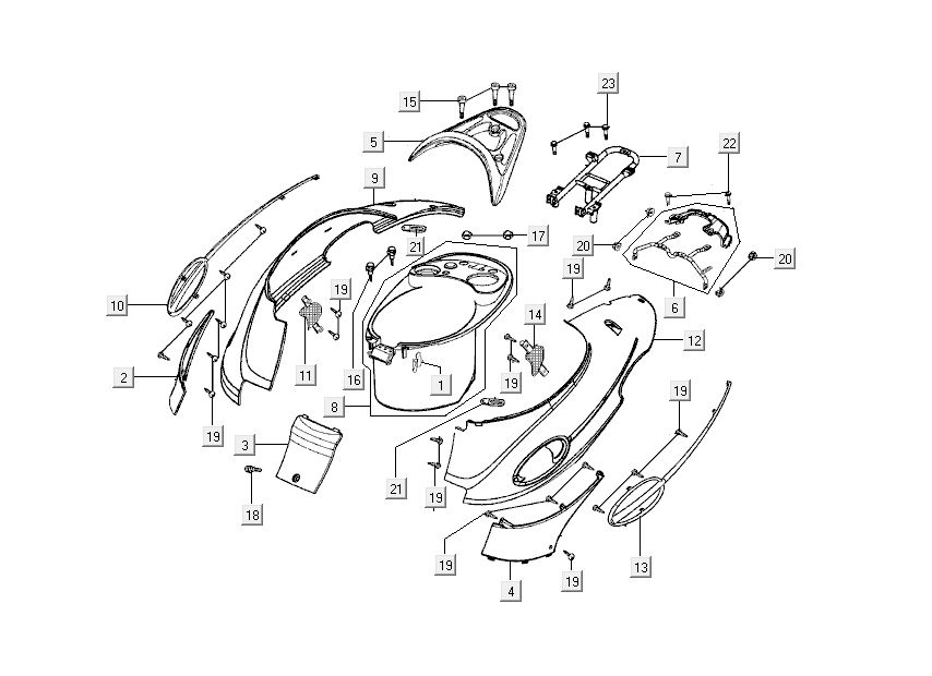 Hinter Kymco People 2-Takt dunkelgrau