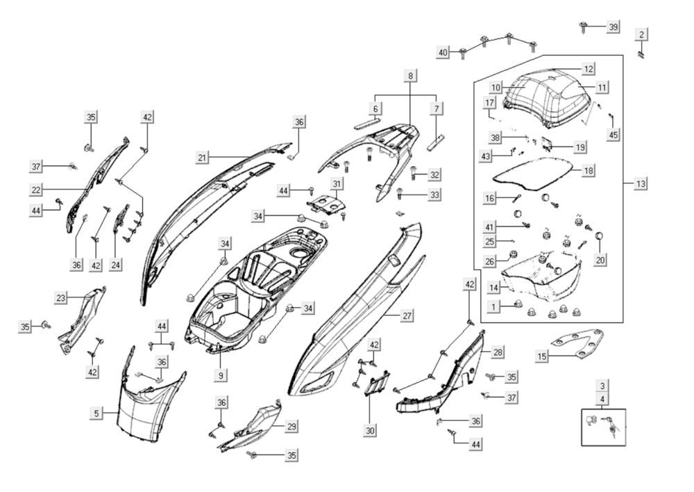 Heckhauben Kymco Gti 300i