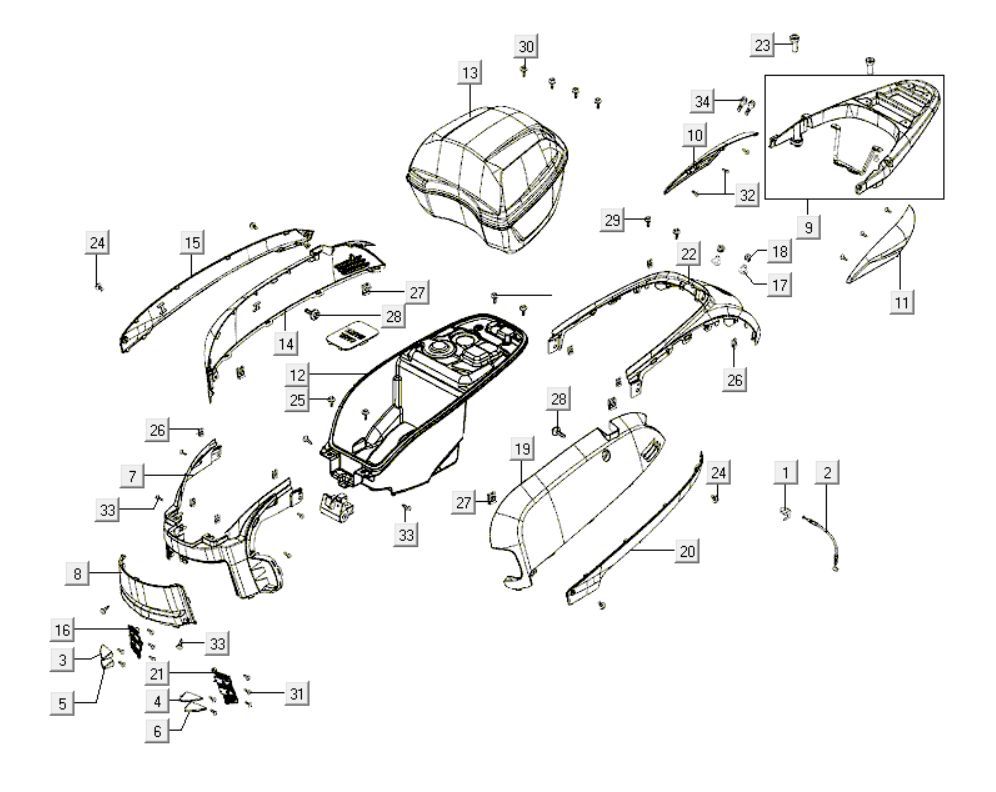 Rückseite Kymco Like 200i White