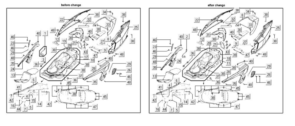 Motorhauben hinten Kymco Myroad 700i